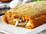 Recept Pompoengehaktbrood met champignons en draderige scamorza kaas: lekker en makkelijk gebakken recept