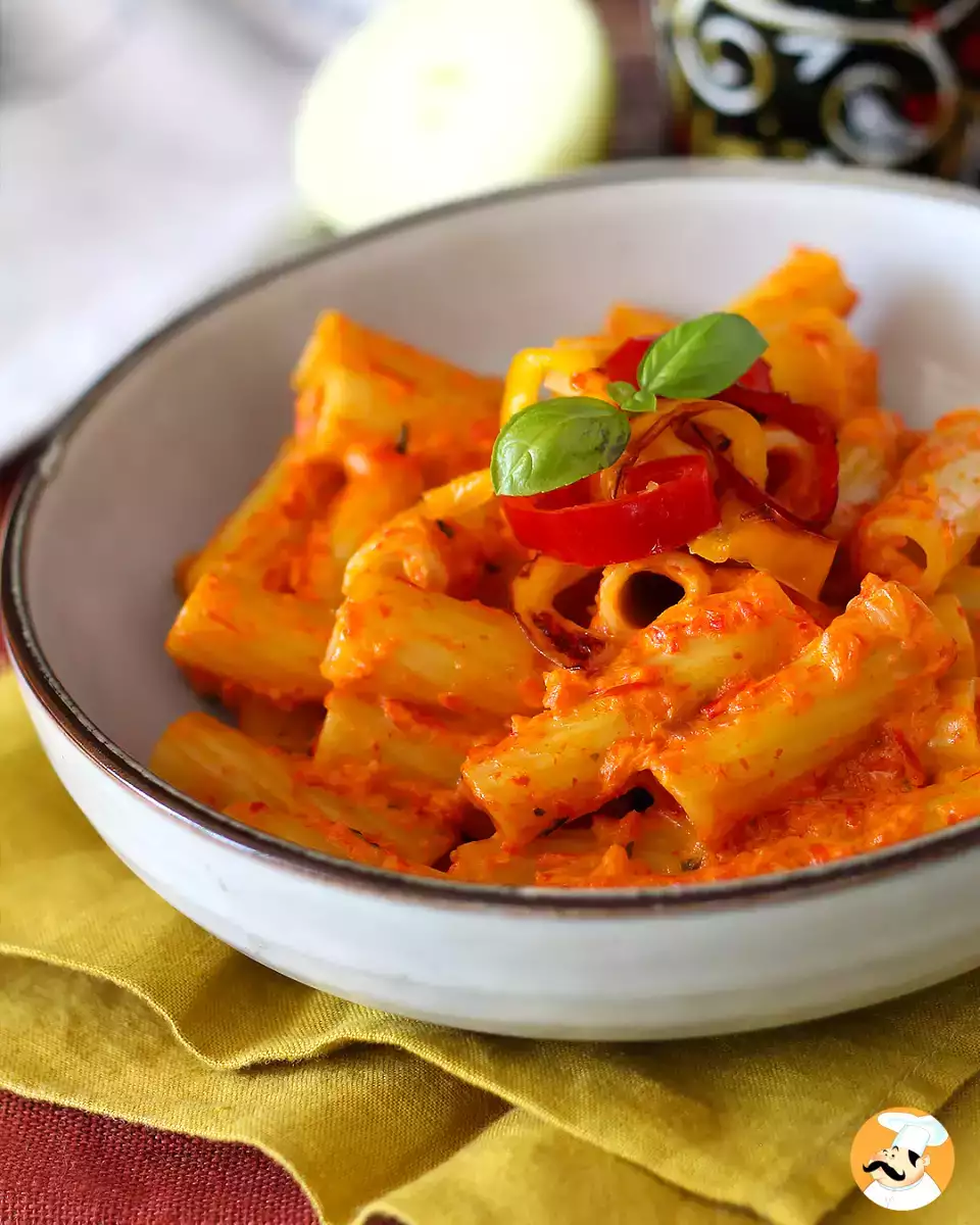 5. Pasta met crème van peper en Philadelphia saus