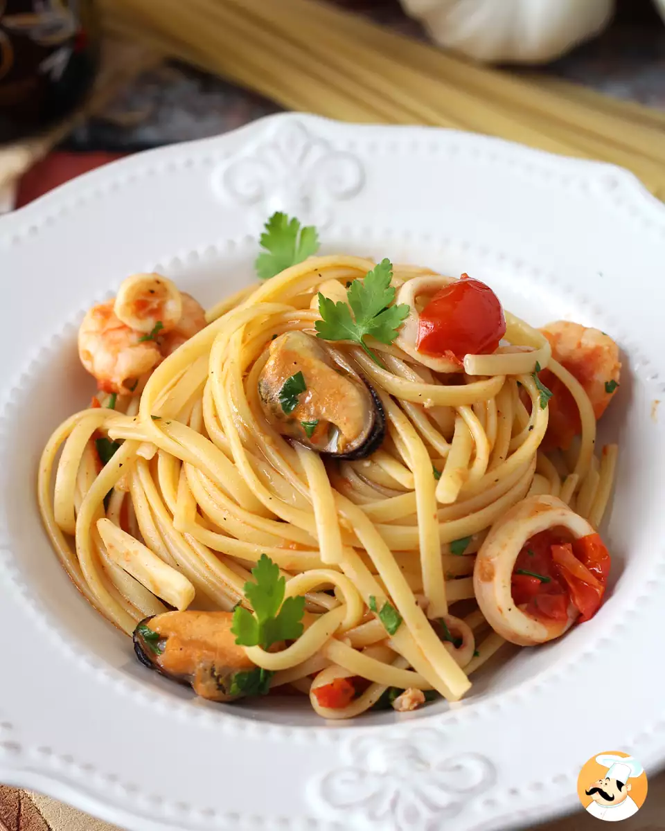 9. Diepvries linguine met zeevruchten