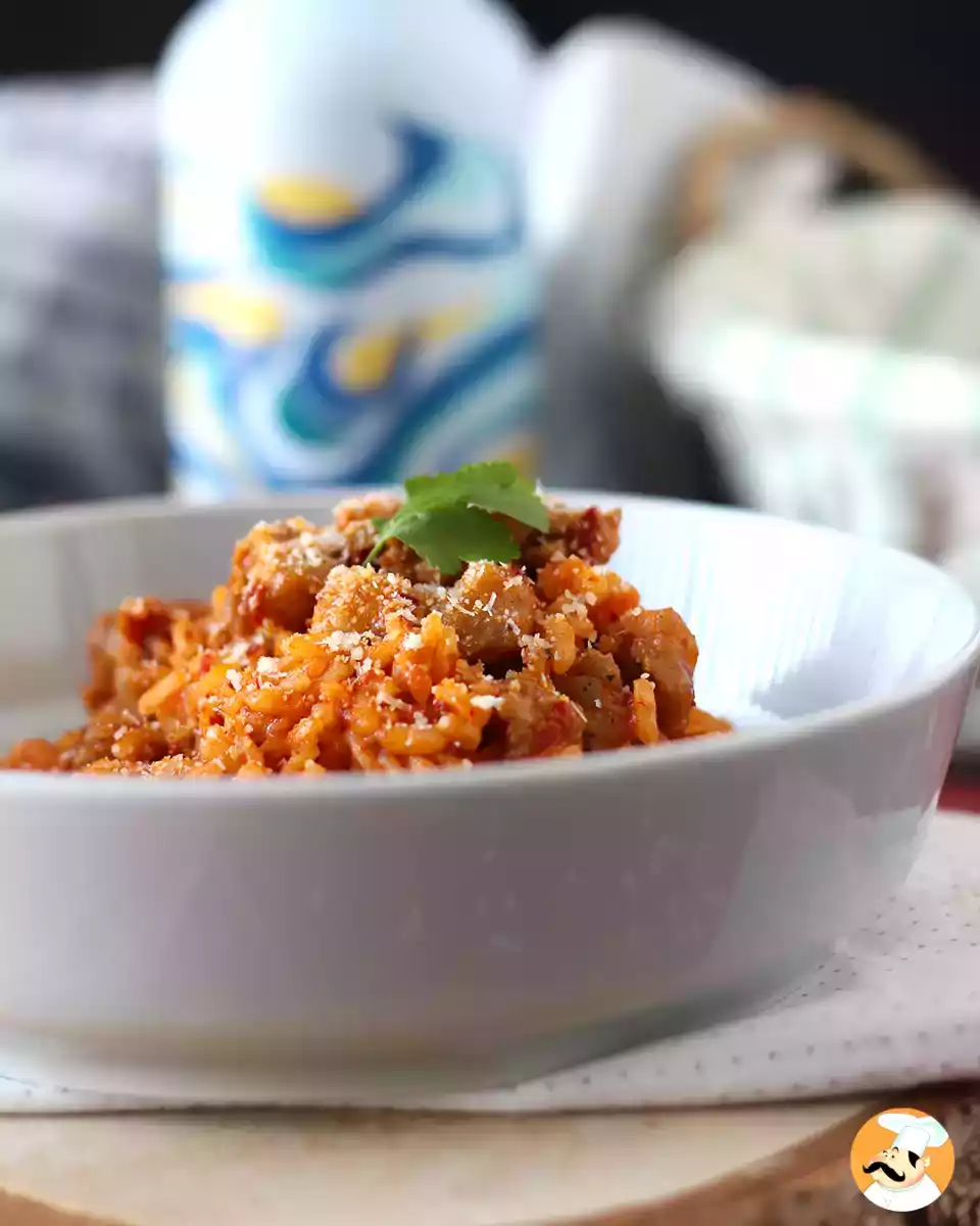 7. Risotto 'nduja en worst