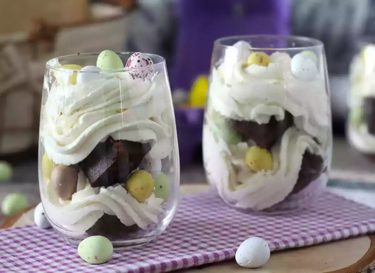4. Brownie in een cup met mascarponecrème