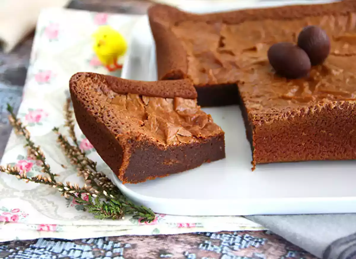 1. Brownie met chocolade van paaseieren