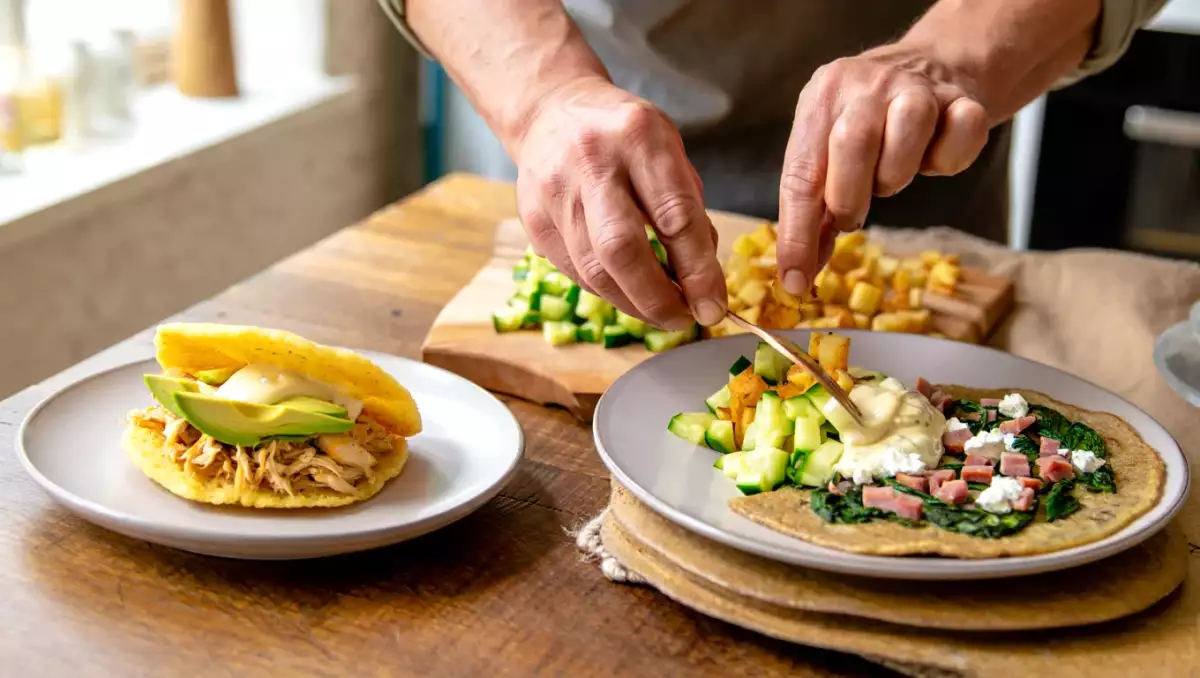 Dagmenu, 27 april: een frisse start met komkommer, Venezolaanse arepas en boekweitpannenkoek