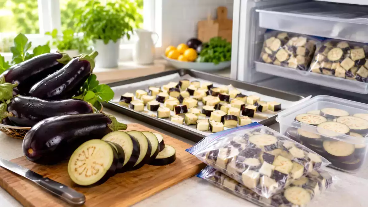 Hoe je aubergines in de zomer invriest zodat ze in de winter nog lekker zijn: de stap die het ‘spons-effect’ voorkomt