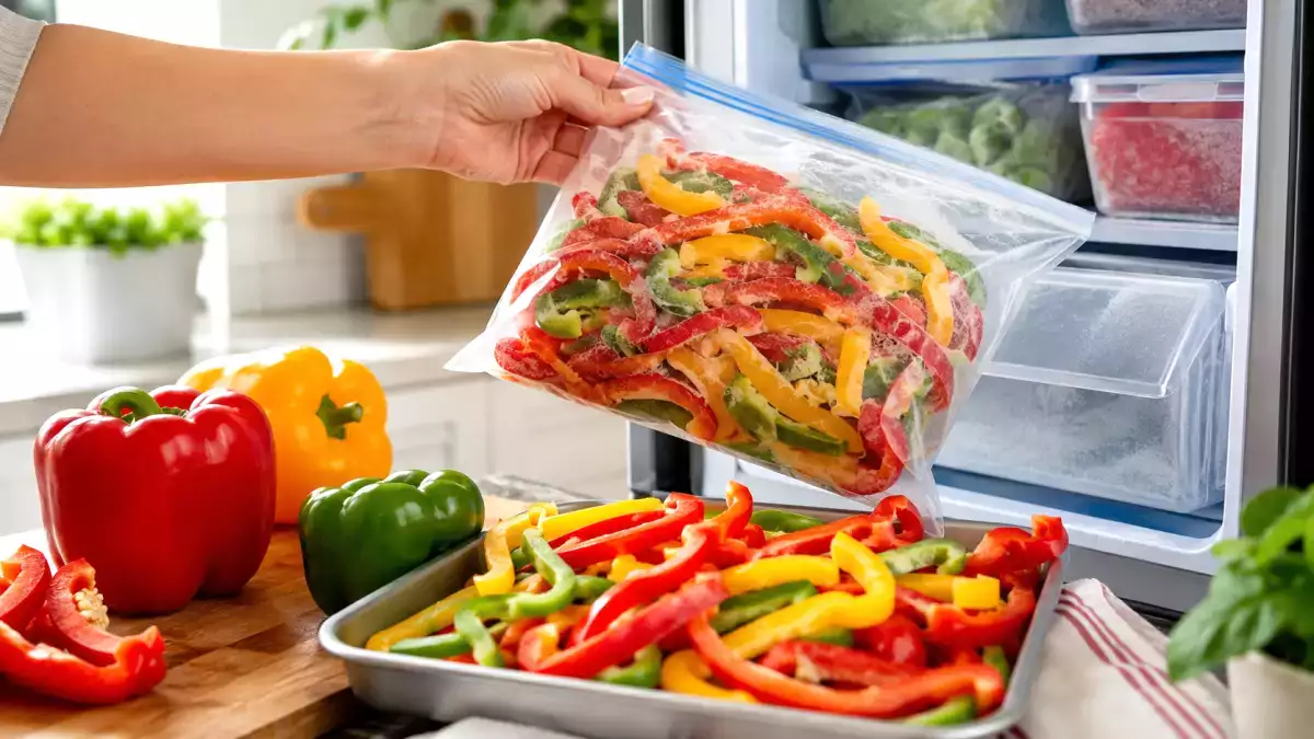 Hoe je in de zomer paprika’s invriest om ze de hele winter te kunnen gebruiken: de stap die voorkomt dat ze bederven
