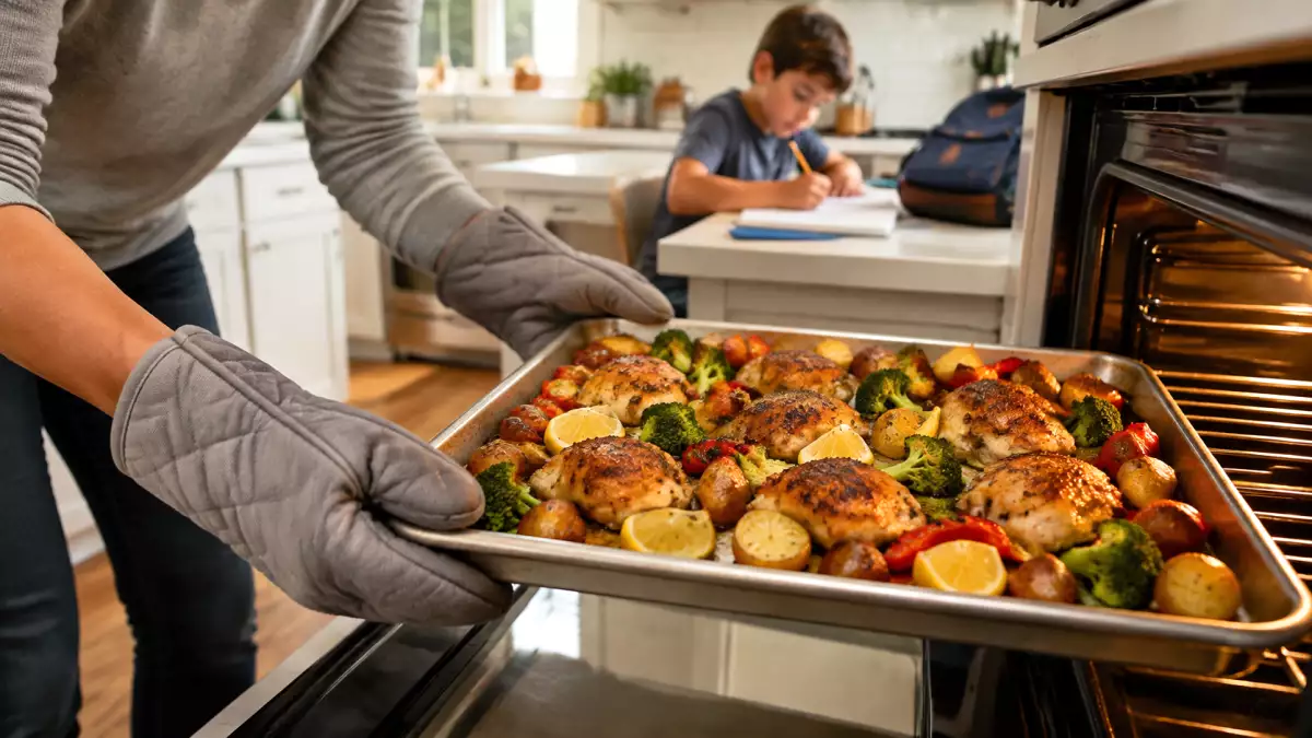 Lijkt het onmogelijk om op een doordeweekse avond een maaltijd op tafel te zetten? Laat de bakplaat het werk maar doen
