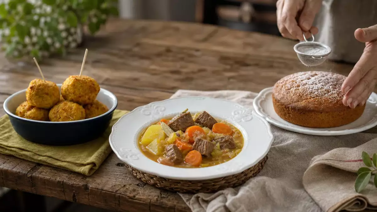 Dagmenu 7 oktober: knapperige pompoenballetjes, rundvleesstoofpot en vegan appelmoescake