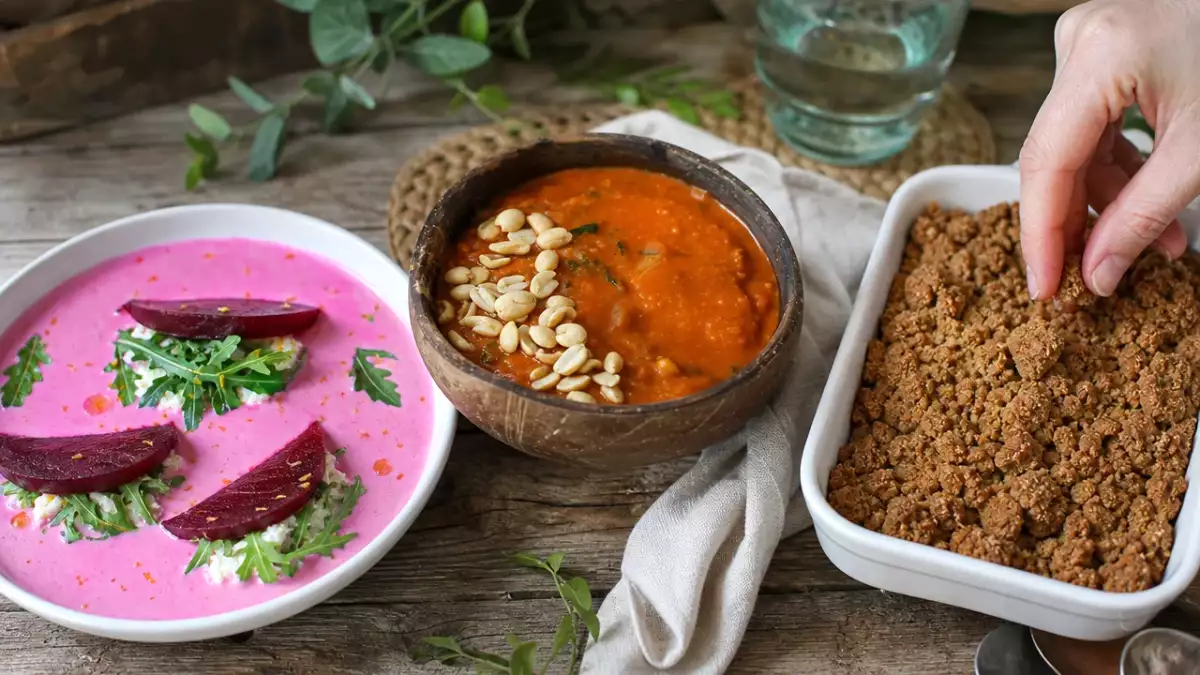 Dagmenu 11 oktober: biet-ravioli, Afrikaanse pindasoep en vegan appelcrumble