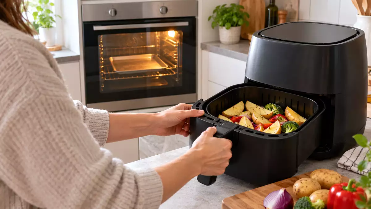 Waarom verwarm je de oven wel voor, maar de airfryer vaak niet? Dit verschil beïnvloedt het resultaat