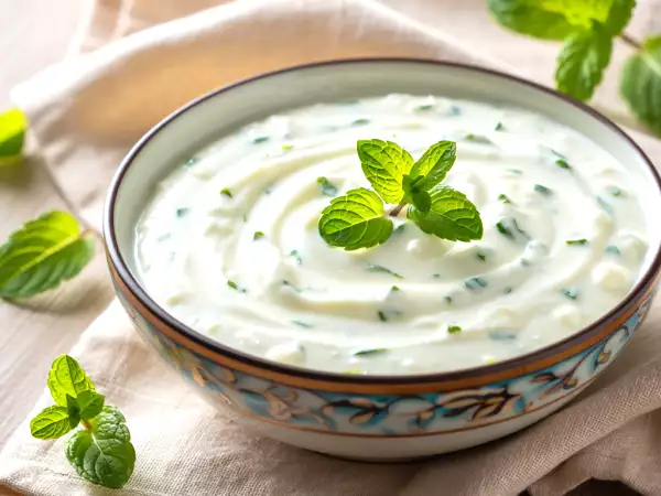 Griekse yoghurtsaus met munt: de joker van de zomer, klaar in 5 minuten en meerdere dagen houdbaar in de koelkast
