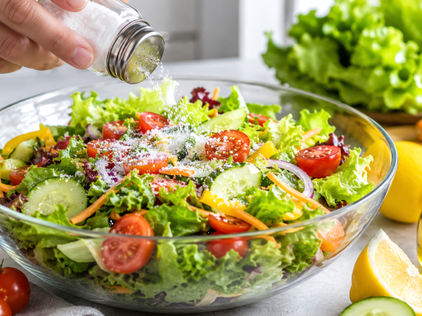 Heb je te veel zout in de salade gedaan? Een trucje om de smaak weer in balans te brengen zonder water te gebruiken
