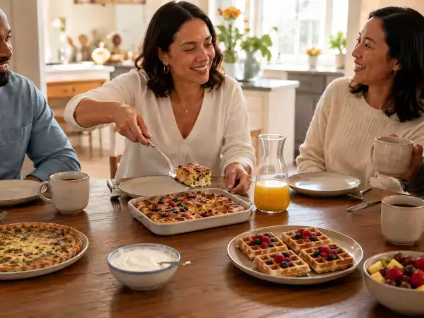 Organiseer je een brunch? Zet dan één groot ontbijt in het midden en hoef je niet zes aparte gerechten te maken