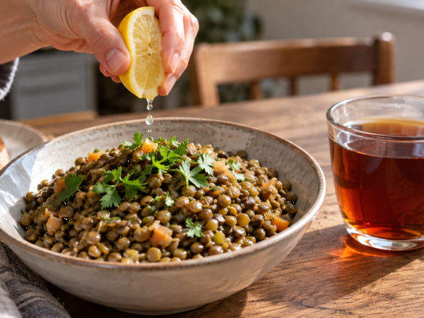 Eet u linzen? Wat u erbij drinkt, kan de opname van ijzer beïnvloeden