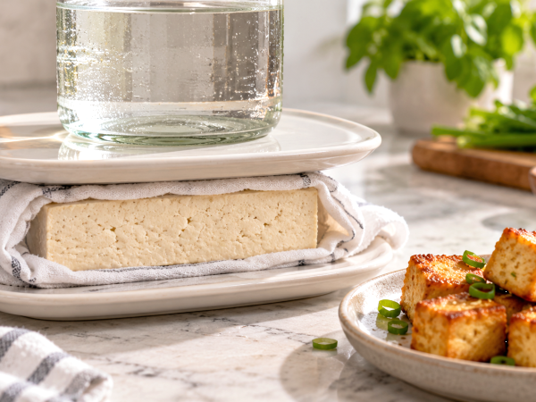 Tofu persen zonder pers: eenvoudige methoden voor thuis om hem knapperig en smaakvol te maken
