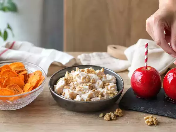 Dagmenu 8 oktober: knapperige zoeteaardappelchips, romige pompoengnocchi en snoepappels