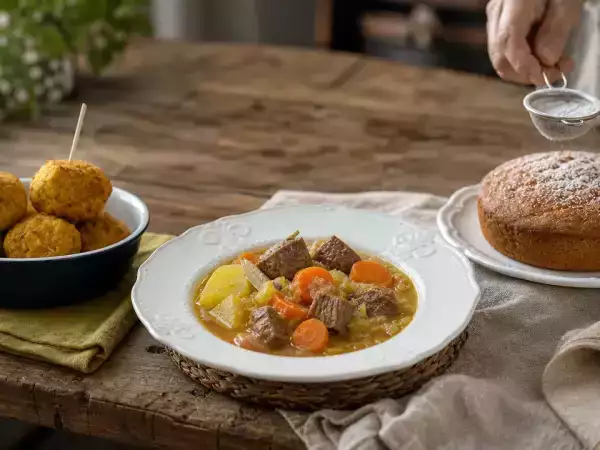 Dagmenu 7 oktober: knapperige pompoenballetjes, rundvleesstoofpot en vegan appelmoescake