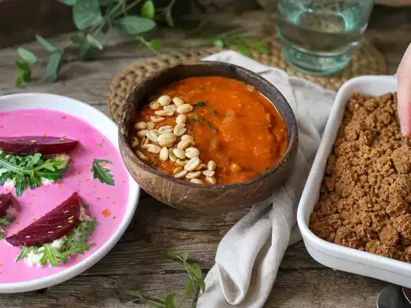 Dagmenu 11 oktober: biet-ravioli, Afrikaanse pindasoep en vegan appelcrumble