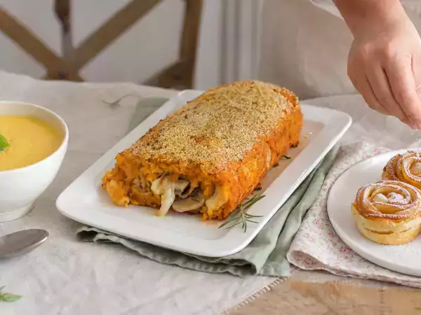 Dagmenu 27 oktober 2026: herfstige pompoensoep, smeuïg gehaktbrood en appelroosjes