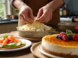 Artikelen: Dagmenu, 3 mei: een frisse zalmstart, een romige bloemkoolhoofdschotel en een feestelijke cheesecake