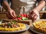 Artikelen: Dagmenu, 19 mei: frisse salade, hartige omelet en een heerlijke tarte tropézienne