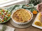 Artikelen: Dagmenu 28 oktober 2026: kleurrijke pompoensalade, hartige quiche en Portugese sinaasappelrolcake