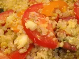 Recept Wokschotel van quinoa, bloemkoolrijst en tomaten