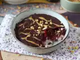 Recept Overnight oats, rood fruit en chocolade, een gezond en stevig ontbijt!