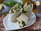 Recept Mediterrane wrap gevuld met hummus, rucola, paprika en feta