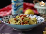 Recept Koude pasta met avocadocrème, amandelen en kerstomaatjes: vegetarisch en erg lekker!