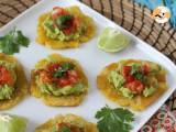 Recept Patacones, colombiaanse bakbananen toast met guacamole en tomaten