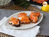 Recept Verse geitenkaas en gerookte zalm op toast