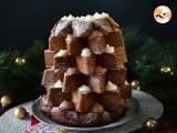 Recept Pandoro brioche gevuld met nutella crème en vanillecrème in de vorm van een kerstboom