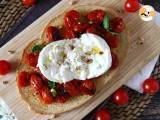 Recept Bruschetta van geroosterde tomaat en burrata