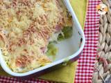 Recept Gegratineerde prei met gekookte ham en kaas