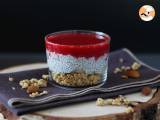 Recept Verrines van chia pudding met kokosmelk, frambozen en granola