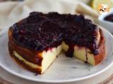 Recept Gezoete gecondenseerde melk cheesecake met rode vruchtencompote