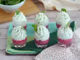 Recept Verrines met mousse van rode biet en rucola