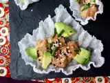 Recept Aziatische taco's: tartaar van zalm in rijstchips
