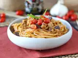 Recept Pasta met auberginecrème en kerstomaatjes: eenvoudig en lekker recept