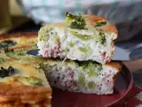 Recept Quiche zonder deeg met broccoli, pancetta en cottage cheese