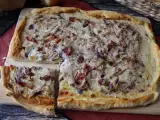 Recept Zwiebelkuchen: de duitse taart met zachte uien en spekblokjes