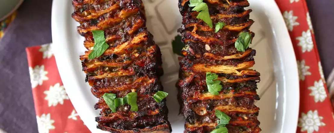 Spiesjes van lavas kebab met tortilla's, gemakkelijk te bakken in de airfryer!