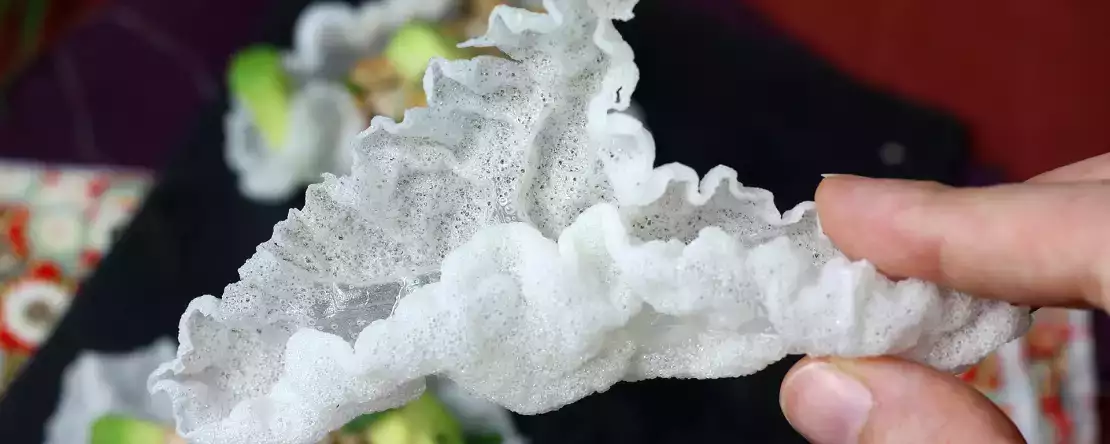 Hoe maak ik chips met rijstpapier?