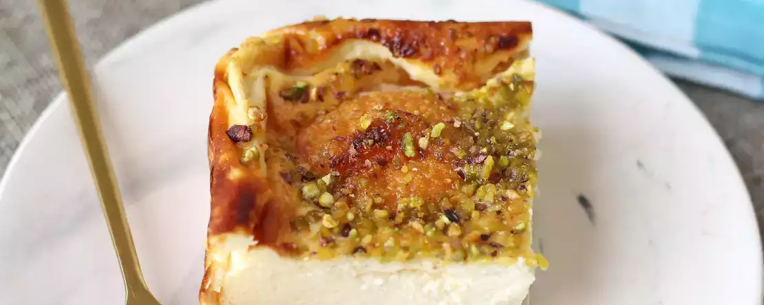Cheesecake met smeltende abrikozen