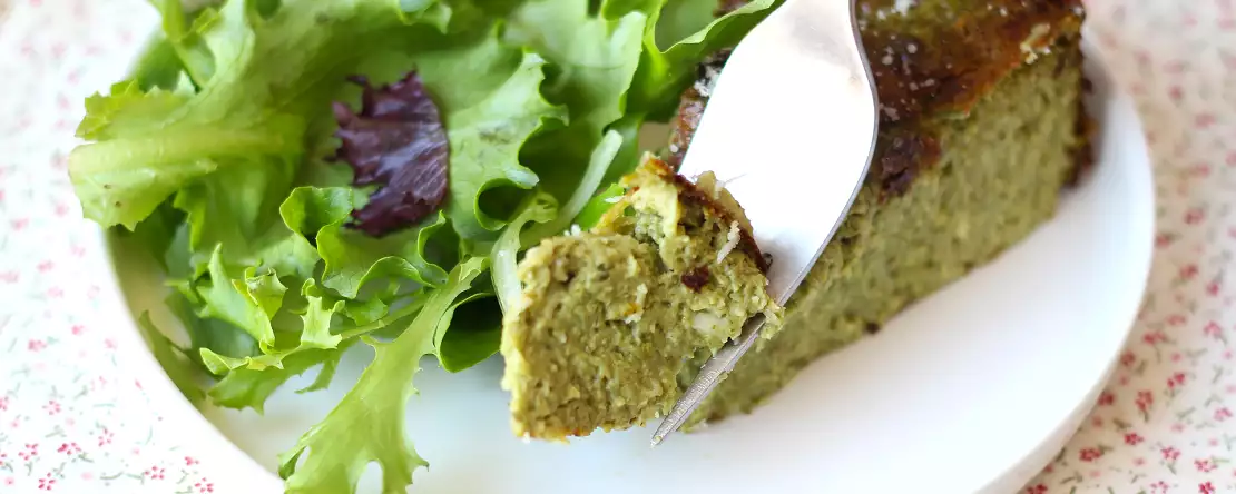Quiche zonder deeg met spinazie en gouda