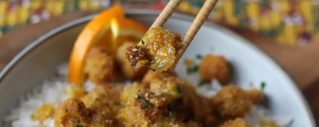 Knapperige sinaasappeltofu