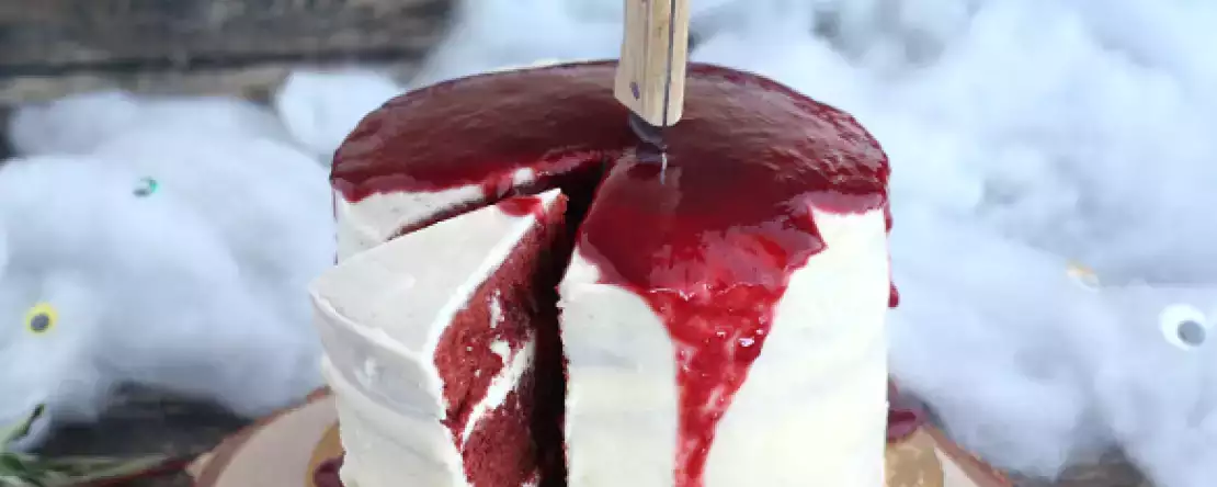 Speciale Red Velvet-taart voor Halloween!