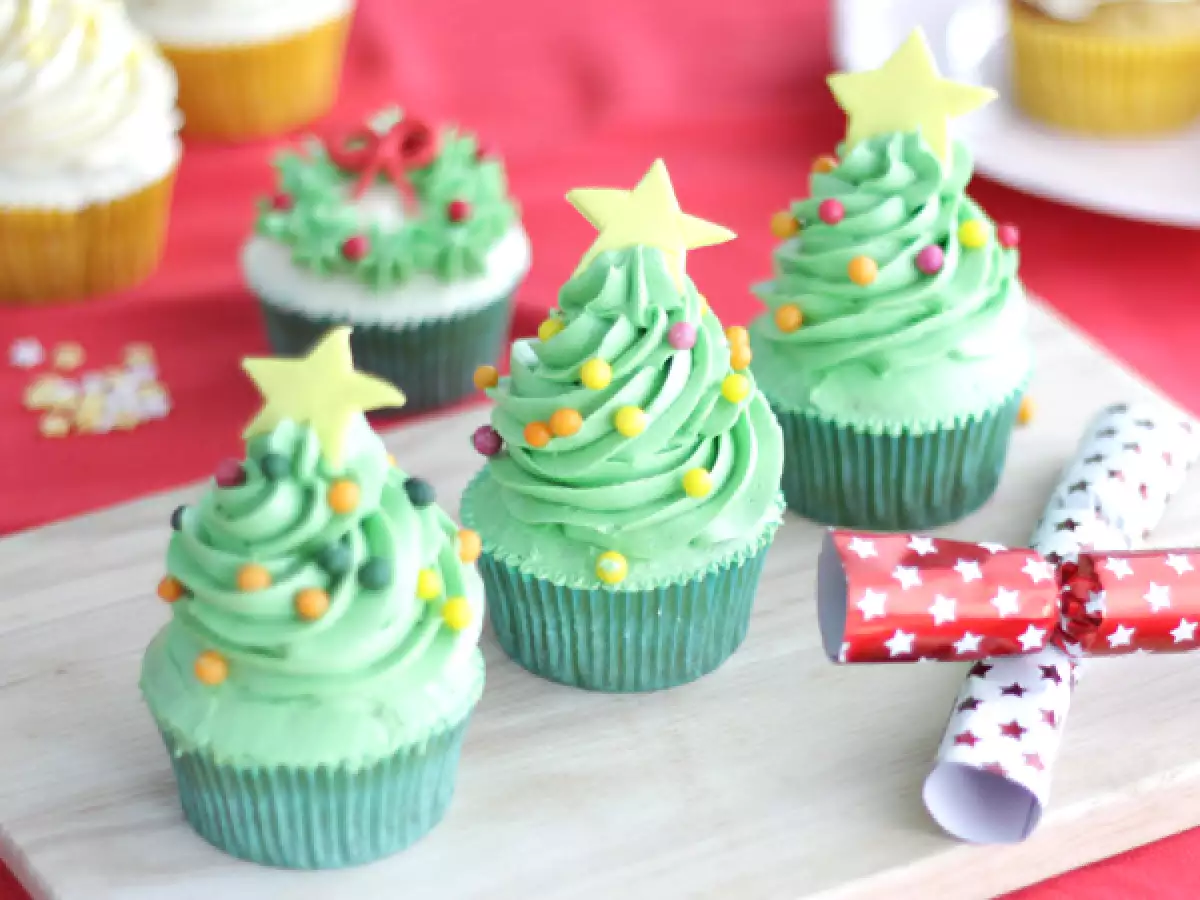 Recept Cupcakes versierd voor kerstmis