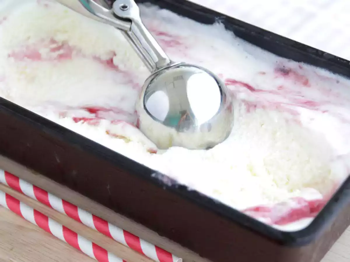 Recept Yoghurt- en frambozenijs