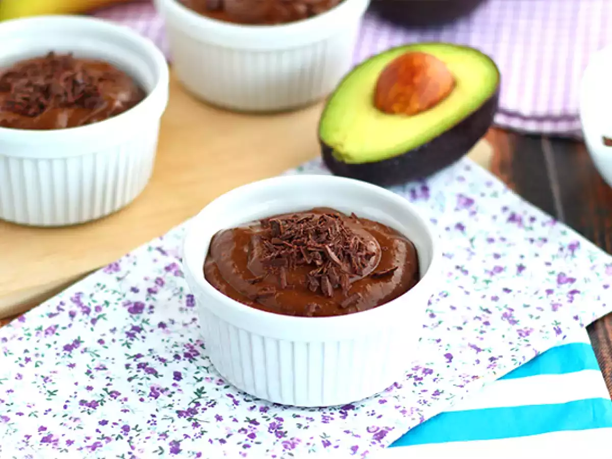 Recept Veganistische dessertcrèmes - chocolade, banaan, avocado